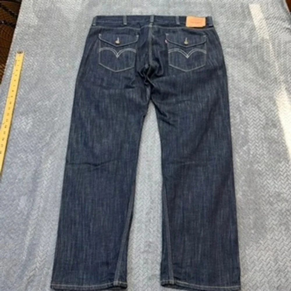 Levi's 514 Jeans Mens 40x31 Blue Slim Straight Dark Wash Denim Flap Pocket